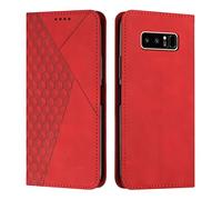 KOUYI Coque pour Samsung Galaxy Note 8, Premium Flip Housse Étui Protection Rabat Clapet Portefeuille Phone Cover Magnétique [Porte Cartes] Antichoc Béquille Cover (Rouge)