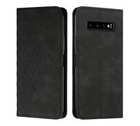 KOUYI Coque pour Samsung Galaxy S10 Plus, Premium Flip Housse Étui Protection Rabat Clapet Portefeuille Phone Cover Magnétique [Porte Cartes] Antichoc Béquille Cover (Noir)