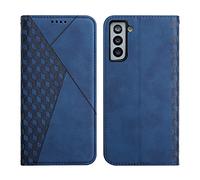 KOUYI Coque pour Samsung Galaxy S21 FE, Premium Flip Housse Étui Protection Rabat Clapet Portefeuille Phone Cover Magnétique [Porte Cartes] Antichoc Béquille Cover (Bleu)