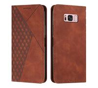 KOUYI Coque pour Samsung Galaxy S8, Premium Flip Housse Étui Protection Rabat Clapet Portefeuille Phone Cover Magnétique [Porte Cartes] Antichoc Béquille Cover (Marron)