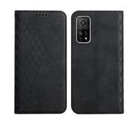 KOUYI Coque pour Xiaomi Mi 10T / 10T Pro, Premium Flip Housse Étui Protection Rabat Clapet Portefeuille Phone Cover Magnétique [Porte Cartes] Antichoc Béquille Cover (Noir)