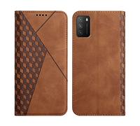 KOUYI Coque pour Xiaomi Mi Poco M3 / Xiaomi Redmi 9T, Premium Flip Housse Étui Protection Rabat Clapet Portefeuille Phone Cover Magnétique [Porte Cartes] Antichoc Béquille Cover (Marron)