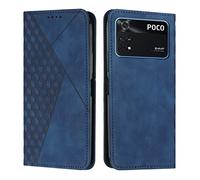 KOUYI Coque pour Xiaomi Mi Poco M4 Pro 4G, Premium Flip Housse Étui Protection Rabat Clapet Portefeuille Phone Cover Magnétique [Porte Cartes] Antichoc Béquille Cover (Bleu)