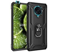 KOUYI Coque pour Xiaomi Poco F2 Pro 5G,Double Couche Renforcée Défense Militaire Anti-Chute Bumper TPU Silicone Antichoc Armure Housse Etui avec Anneau Support pour Xiaomi Poco F2 Pro 5G (Noir)