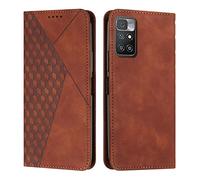 KOUYI Coque pour Xiaomi Redmi 10 5G / Redmi Note 11E, Premium Flip Housse Étui Protection Rabat Clapet Portefeuille Phone Cover Magnétique [Porte Cartes] Antichoc Béquille Cover (Marron)