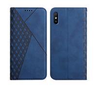 KOUYI Coque pour Xiaomi Redmi 9A, Premium Flip Housse Étui Protection Rabat Clapet Portefeuille Phone Cover Magnétique [Porte Cartes] Antichoc Béquille Cover (Bleu)