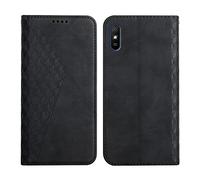 KOUYI Coque pour Xiaomi Redmi 9A, Premium Flip Housse Étui Protection Rabat Clapet Portefeuille Phone Cover Magnétique [Porte Cartes] Antichoc Béquille Cover (Noir)