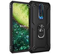 KOUYI Coque pour Xiaomi Redmi K30,Double Couche Renforcée Défense Militaire Anti-Chute Bumper TPU Silicone Antichoc Armure Housse Etui avec Anneau Support pour Xiaomi Redmi K30 (Noir)