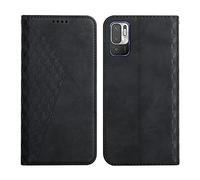 KOUYI Coque pour Xiaomi Redmi Note 10 5G / 10T 5G / Poco M3 Pro 5G, Premium Flip Housse Étui Protection Rabat Clapet Portefeuille Phone Cover Magnétique [Porte Cartes] Antichoc Béquille Cover (Noir)