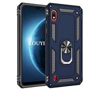 KOUYI Coque Samsung Galaxy A10,Double Couche Renforcée Défense Bumper TPU Silicone Antichoc Armure Housse Etui avec Anneau Support pour Samsung Galaxy A10 (Bleu)