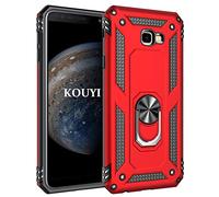 KOUYI Coque Samsung Galaxy J4 Plus,Double Couche Renforcée Défense Bumper TPU Silicone Antichoc Armure Housse Etui avec Anneau Support pour Samsung Galaxy J4 Plus (Rouge)