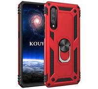 KOUYI Coque Xiaomi Mi 9,Double Couche Renforcée Défense Bumper TPU Silicone Antichoc Armure Housse Etui avec Anneau Support pour Xiaomi Mi 9 (Rouge)