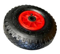 KOVA® 1 roue de diable 3.00-4, 260 x 85 x 20, pneus avec chambre à air et roue pour axe de 2 cm de diamètre, diable, pneu de rechange, roues de rechange, roues à rouleaux, valve coudée, noir/rouge, W