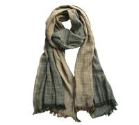 Kovake Écharpe en Coton Lin Femme Hommes Echarpe à Color-block Rétro Polyvalente Automne Hiver Chaude Longue Foulard Chèche Châle Stole à Franges, 190 x 80 cm