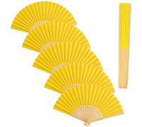 Kovake Éventails Pliants, 6 Pièces Eventails à Main Portables, Ventilateurs Pliables en Papier et Bambou Eventail Mariage pour Decoration Fête, Cadeau Invité, Danse