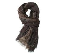 Kovake Hommes Écharpe Douce Chaude Echarpe à Carreaux en Coton Automne Hiver Longue Foulard Chèche Étoles Châle, 200 x 130 cm (Marron)