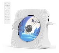 KOVCDVI Lecteur CD Bluetooth 5.0 avec Haut-parleurs, Radio Blanc | Lecteur CD Enfant intégrés avec télécommande Cache-poussière Affichage Radio FM Minuteur Port casque USB AUX