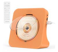 KOVCDVI Lecteur CD Bluetooth 5.0 avec Haut-parleurs, Radio Orange | Lecteur CD Enfant intégrés avec télécommande Cache-poussière Affichage Radio FM Minuteur Port casque USB AUX