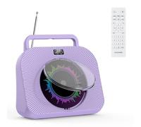 KOVCDVI Lecteur CD Bluetooth Lecteur CD de Bureau avec Haut-parleurs Lecteur CD Enfant supporte Les USB/TF/AUX Lecture Réveil Minuteur avec télécommande Housse de Protection Ecran Prise Casque Violet