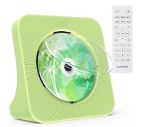 KOVCDVI Lecteur CD Bluetooth Lecteur CD Enfant Baladeur CD Haut-parleurs intégrés avec télécommande Cache-poussière Affichage Radio FM Minuteur Port USB AUX Vert