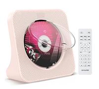 KOVCDVI Lecteur CD Bluetooth Lecteur CD Enfant Baladeur CD Haut-parleurs intégrés avec télécommande Cache-poussière Affichage Radio FM Minuteur Port USB AUX Rose
