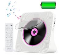 KOVCDVI Lecteur CD Portable avec Bluetooth 5.0 et Batterie Rechargeable 4000mAh Lecteurs CD avec Haut-parleurs Couvercle Anti-poussière télécommande Radio FM Minuteur Port Casque USB AUX