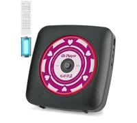KOVCDVI Lecteur CD Portable Bluetooth avec Radio, Haut-Parleur intégré, Prise en Charge USB et AUX, télécommande et Housse de Protection, Noir