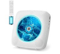 KOVCDVI Lecteur CD Portable Bluetooth avec Radio, Haut-Parleur intégré, Prise en Charge USB et AUX, télécommande et Housse de Protection, Blanc