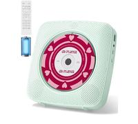KOVCDVI Lecteur CD Portable Bluetooth avec Radio, Haut-Parleur intégré, Prise en Charge USB et AUX, télécommande et Housse de Protection, Vert