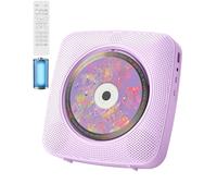 KOVCDVI Lecteur CD Portable Bluetooth avec Radio, Haut-Parleur intégré, Prise en Charge USB et AUX, télécommande et Housse de Protection, Violet