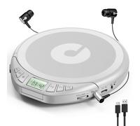KOVCDVI Lecteurs CD Portable avec écran LCD Argent | Compatible CD-R/CD-RW/MP3, prise casque, modes sonores BBS/POP/ROCK/JAZZ/CLASSIC