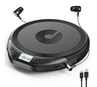 KOVCDVI Lecteurs CD Portable avec écran LCD Noir | Compatible CD-R/CD-RW/MP3, prise casque, modes sonores BBS/POP/ROCK/JAZZ/CLASSIC
