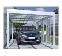 Kover by Trigano Carport en aluminium et polycarbonate Libeccio + 3 claustras - 16,6 m² - J-87933P1