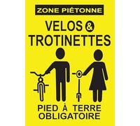 kover graphik Panneau Zone Piétonne Vélos & Trottinettes, PVC Forex 3 mm, Jaune et Noir, 50 x 35 cm, Usage Intérieur et Extérieur (Standard)