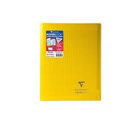 Clairefontaine 984406C Un Cahier Agrafé Koverbook Jaune - 24x32 cm - 48 Pages Grands Carreaux - Papier Blanc 90 g - Couverture Polypro