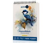KOVIEDE 100% coton papier aquarelle coussin - 30 feuilles A4 relié spirale, 300g/m2 A4 pressé à froid cahier de croquis aquarelle, revue d’art qualité d’artiste articles pour adultes, rose