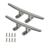 KOVNISE Lot de 2 taquets de corde de 126 mm en acier inoxydable 316 - Accessoires pour bateau - Base ouverte - Corde de kayak - Cravate - Argent - Heavy Duty Marine - Pour quai, ports, yachts,