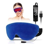 KOVNLO Masque chauffant pour les yeux secs, lavable avec USB électrique, compresse les yeux pour déboucher les glandes pour le sommeil