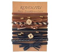 KOVOLITU Lot de 10 élastiques à cheveux tressés pour femme - Support décoratif pour queue de cheval - Noir et marron