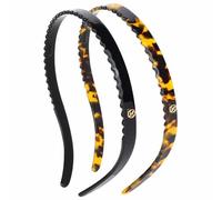 KOVOLITU Lot de 2 bandeaux à lunettes sans pression, sans maux de tête, confortables et fins pour femmes, sœurs, filles, noir, tortue