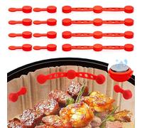 KOVSGQ Boucle Magnétique En Silicone pour Friteuse à Air Aimants En Silicone pour Friteuse à Air Air Fryer Magnets Silicone Buckle 12pcs Accessoires Air Fryer pour Doublures En Papier Parchemin(rouge)