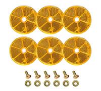 KOVSGQ catadioptre remorque réflecteur rond Catadioptre pour Vehicule 60mm Jaune 6Stk pour Voitures Camions Caravanes Tracteurs Remorques Avec Vis Écrous