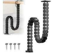KOVSGQ Colonne Vertebrale Cable Management Guide-Câbles Carré Gaine Cable De Bureaux à Hauteur Réglable Et Fixe 125mm Slim Line Guide-Câbles Carré pour Bureaux Réglables en Hauteur (Noir)