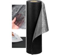 KOVSGQ Entoilage Thermocollant Couture Tissu Thermocollant ThermocollanteTissus Fer à Repasser 30cm x 30 Yards Tissus Non Tissés Noir 25g/m² pour Plis de Repassage Couture vêtements Renforcés