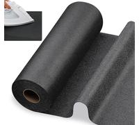 KOVSGQ Entoilage Thermocollant Couture Tissu Thermocollant ThermocollanteTissus Fer à Repasser 30cm x 15yards Tissus non Tissés Noir 55g/m² pour Plis de Repassage Couture vêtements Renforcés