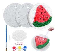 KOVSGQ Puffy Paint Kit Foam Texture Painting Paper Dessin 3d Toile éponge Magic foam Texture Painting Kit de Peinture Textured Magique Ultime Enfant drôles Activités (Fruits)