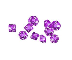 kowaku 10 Pièces Dés Gemme à Dix Faces Ensemble de Jeu Polyédrique Plastique Créatif pour Jeux de Table Convient pour Animation Collection Cadeaux
