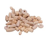 kowaku 120 Perles en Bois Brut, Perles D'espacement en Bois pour La Création de Bijoux, Breloques, Perles de Macramé, Surface Lisse, Idéales pour Les Jou