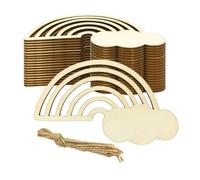 kowaku 20 Rondelles de Bois Arc-en-ciel à Décorer Soi-même pour Ou La Maison (Thanksgiving).