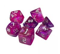 kowaku 2x Ensemble de 7 Dés Polyédriques pour Jeux de Société, Couleur Rose Vif
